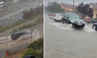 Ploaia torențială a făcut, din nou, ravagii la Cluj! Unele străzi s-au transformat în adevărate râuri