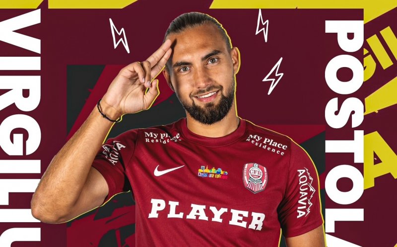 A sosit atacantul cerut de Petrescu. Virgiliu Postolachi, prezentat oficial de CFR Cluj