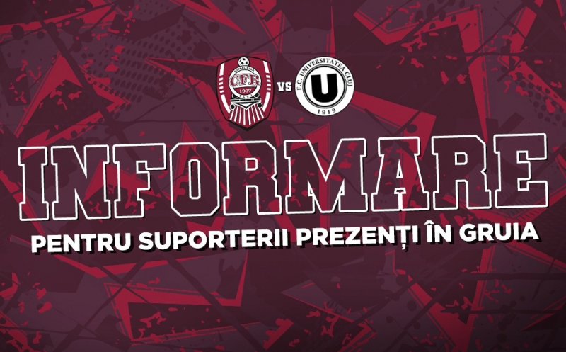 CFR Cluj - U Cluj, derby-ul etapei 4 în Superligă / Reguli de acces pe stadion