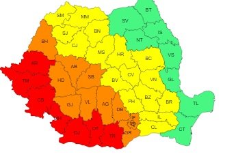 Cod galben de caniculă în Transilvania. Clujul, printre județele vizate