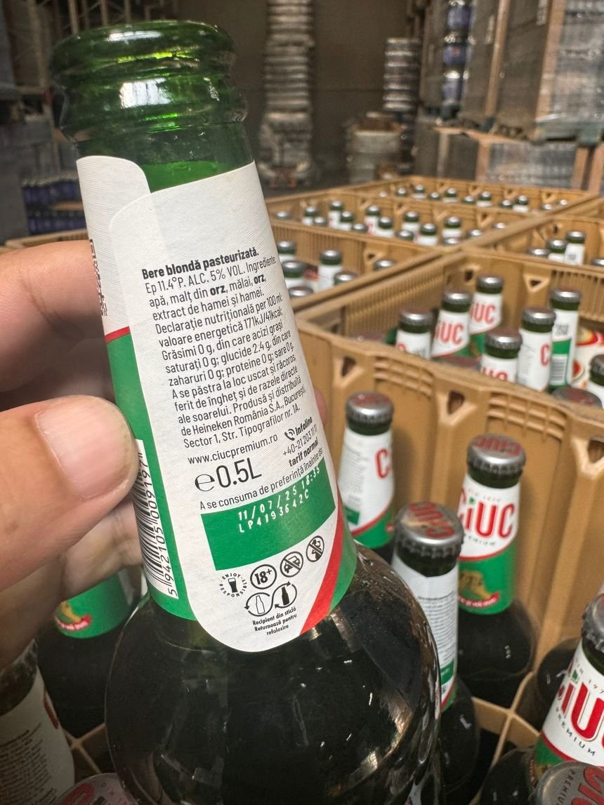 Milioane de sticle de bere Ciuc cu rugină, retrase de la vânzare de Protecția Consumatorilor. Ce amenzi a dat ANPC