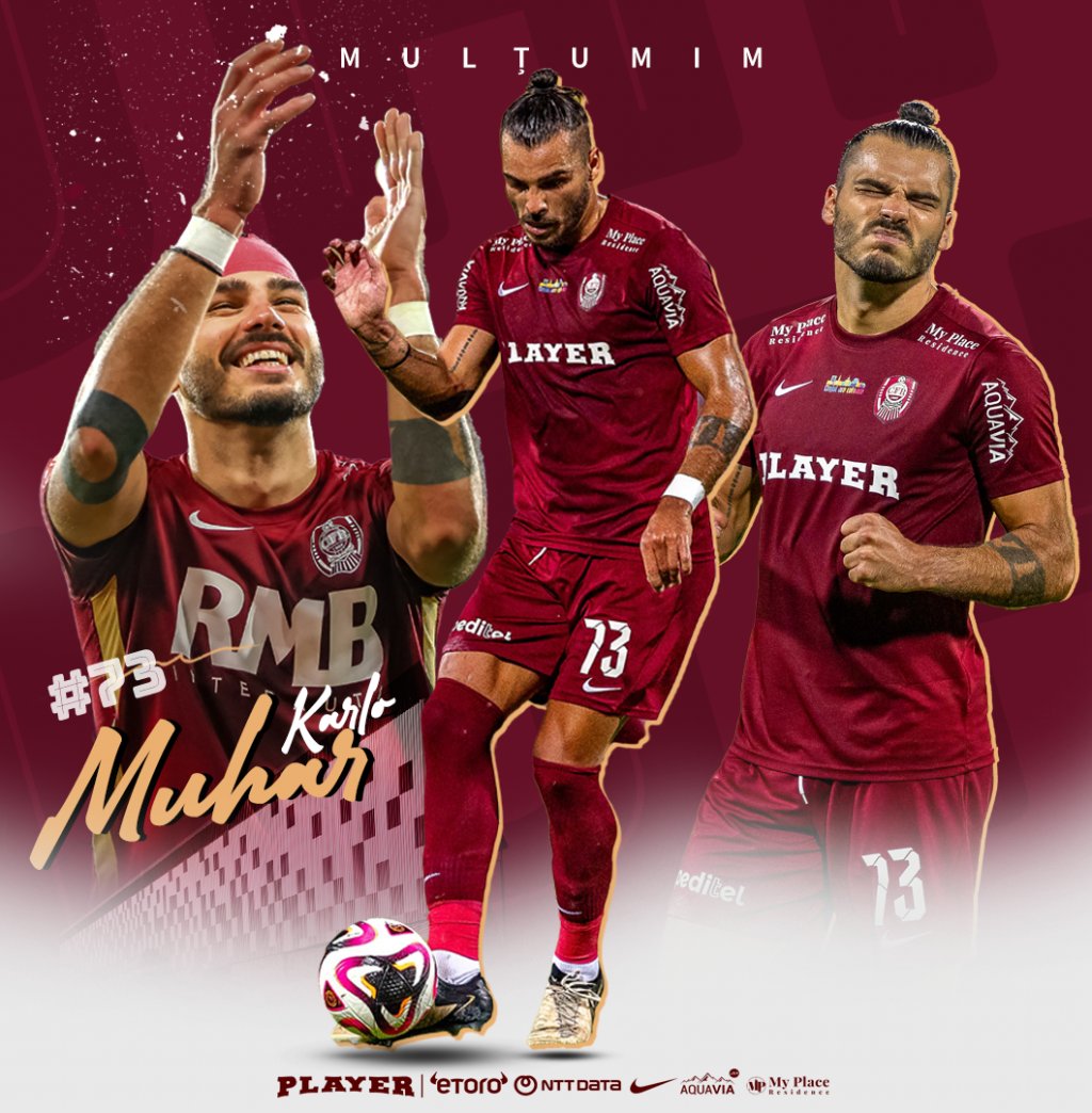 Oficial. CFR Cluj a anunțat plecarea lui Karlo Muhar
