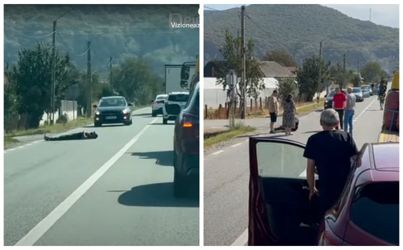 Un clujean a blocat traficul în încercarea de a prinde o mașină de ocazie. Metoda stranie care a stârnit haos pe drum