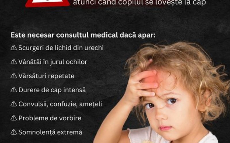 Copilul s-a lovit la cap? Ce e de făcut