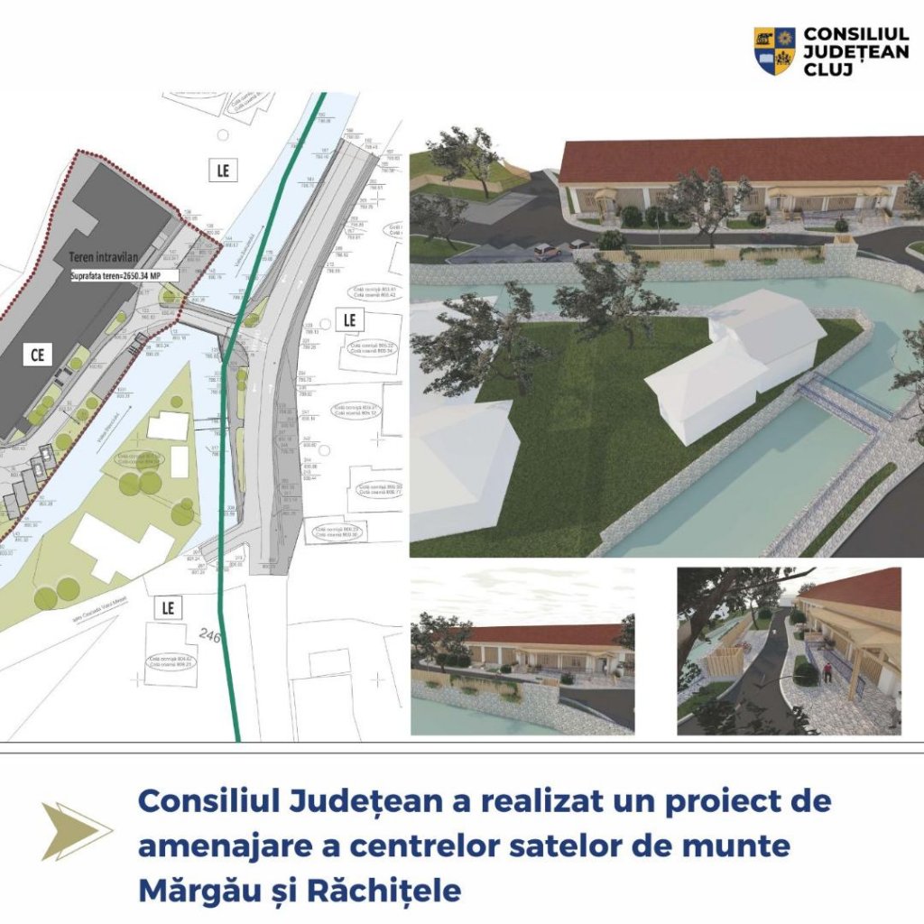 Centrele satelor de munte Mărgău și Răchițele se transformă. Cum vor arăta