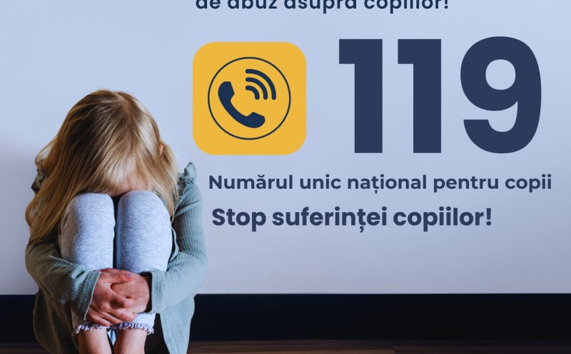 Numărul unic național 119, destinat copiilor pentru raportarea oricărei forme de violență sau abuz, se modernizează