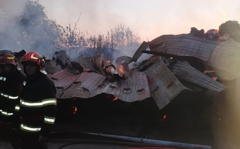 INCENDIU la o gospodărie din judeţul Cluj / Proprietarul a reușit să evacueze animalele înainte de a fi pârjolite