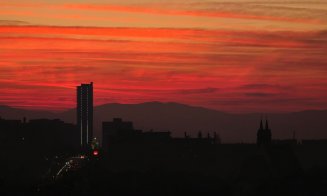 Apus de "foc" la Cluj-Napoca! Imagini care îți taie respirația