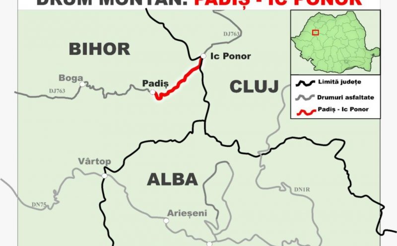 Un nou drum în Apuseni, care leagă județul Cluj de Bihor. Lucrările încep în primăvară
