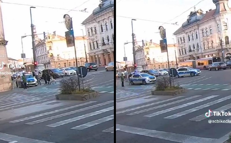 IPJ Cluj ia măsuri: Doi polițiști sancționați pentru un incident cu o autospecială pe trotuar