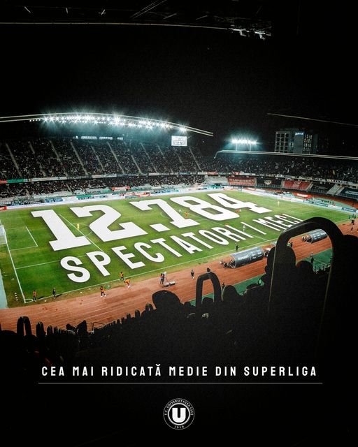 "U" Cluj, lider în campionat şi la numărul de puncte, dar şi la spectatori
