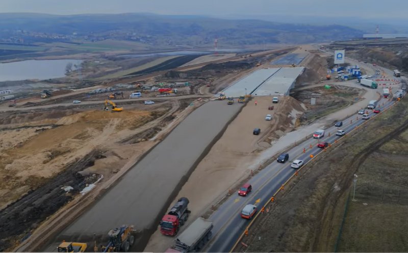 Noi imagini din DRONĂ de pe șantierul Drumului expres DN1 Tureni – A3. Lucrările au ajuns la 72%