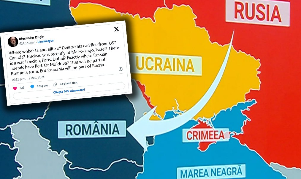 „România va fi parte a Rusiei”, postare pe un cont de X atribuit ideologului lui Putin, Alexandr Dughin