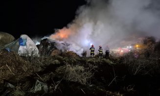 Incendiu puternic la un depozit din Cluj: Flăcările s-au extins pe o suprafață de 200 de metri pătrați