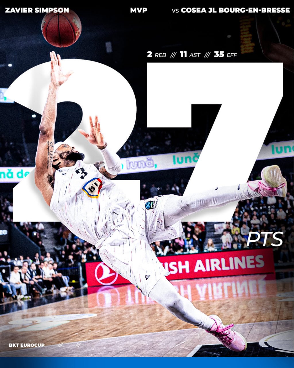 Zavier Simpson a reușit una dintre cele mai bune prestații ale etapei în EuroCup. Ce record a doborât americanul