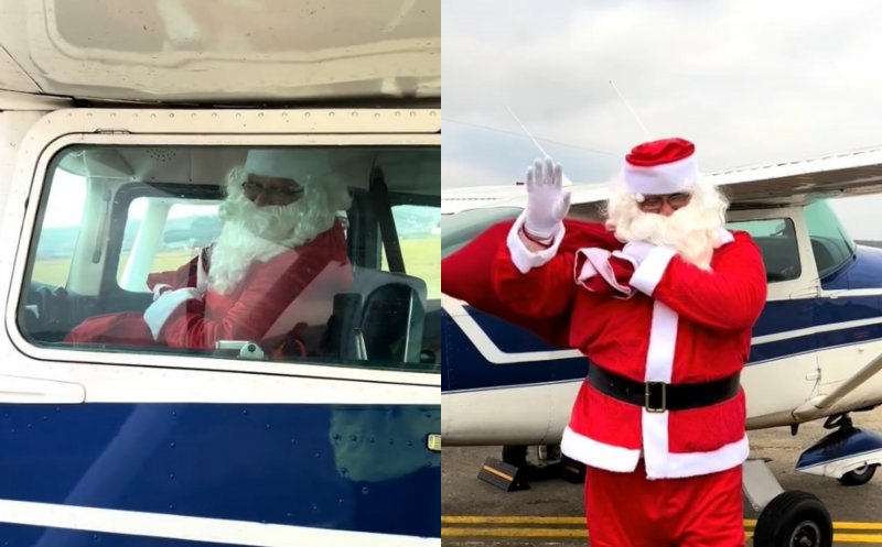 Magie la Aeroportul Cluj-Napoca! Moș Crăciun a aterizat și a împărțit cadouri copiilor
