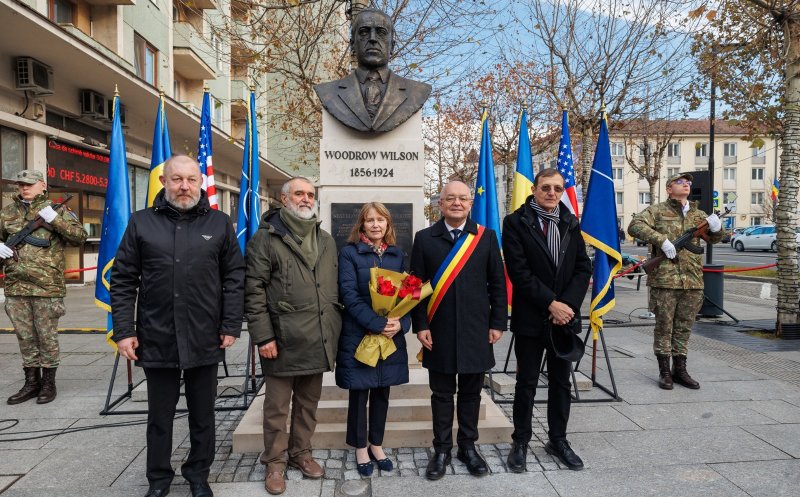 Bustul lui Woodrow Wilson, dezvelit în Piața Lucian Blaga