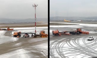 Aeroportul Cluj: Utilajele de deszăpezire, puse la treabă pentru zboruri sigure de Sărbători