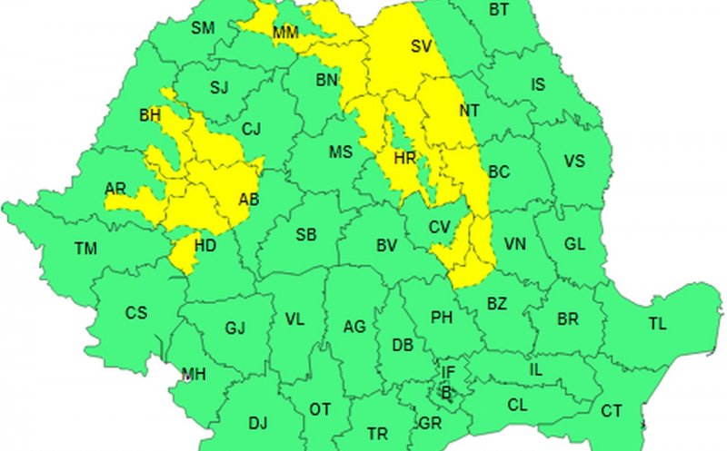 Vânt puternic și precipitații. COD GALBEN la Cluj