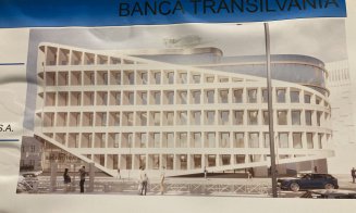 Dispare fațada de sticlă albastră! Așa va arăta sediul Băncii Transilvania din Mihai Viteazu