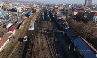 Filmare aeriană a șantierului de la gara Cluj-Napoca. Lucrările avansează