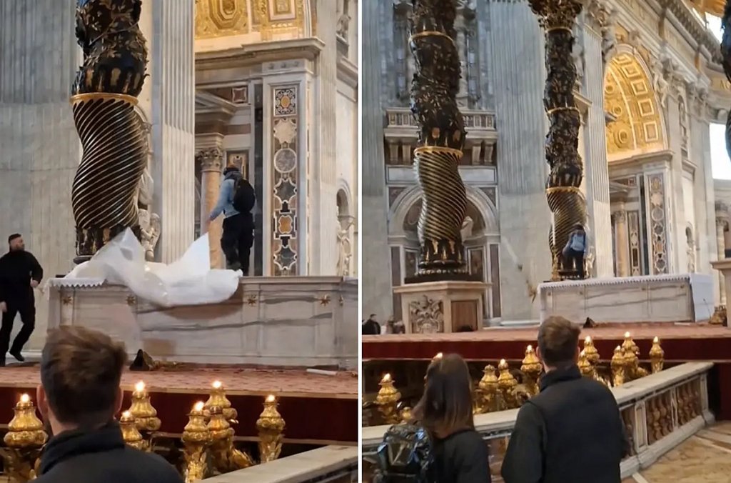 Un român a vandalizat altarul Bazilicii Sfântul Petru din Vatican
