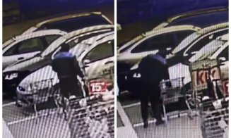 Cluj: Hoț surprins de camerele de supraveghere când fură geanta unei femei într-o parcare