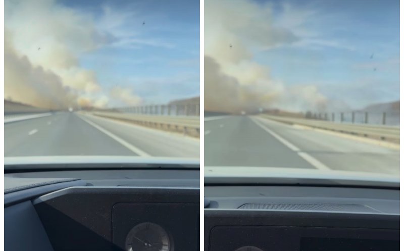 Incendiu puternic în Cluj: Fumul dens, vizibil de pe Autostrada Transilvania