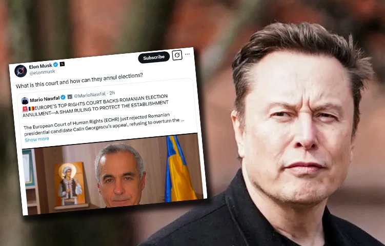 Elon Musk, "cu bota în baltă" pe subiectul respingerii la CEDO a contestaţiei lui Georgescu privind anularea alegerilor 