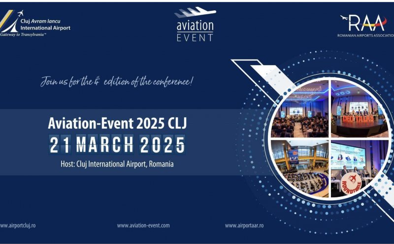 Conferința Aviation-Event 2025 CLJ va avea loc pe 21 martie la Aeroportul Internațional Cluj, abordând provocările și oportunitățile cheie din industria aviației