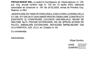 Anunț începere lucrări PRITAX INVEST