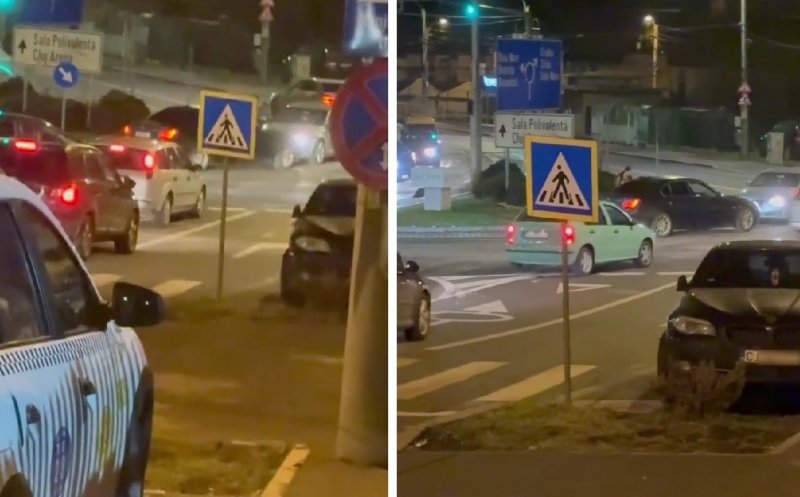 Incident în traficul din Cluj: Un șofer care circula pe contrasens a lovit o mașină și a fugit de la locul faptei