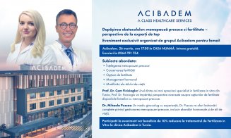 Veste bună pentru femeile care se confruntă cu menopauza precoce! Acibadem aduce la Cluj soluții moderne pentru fertilitate și echilibru hormonal-Eveniment gratuit pentru femei!
