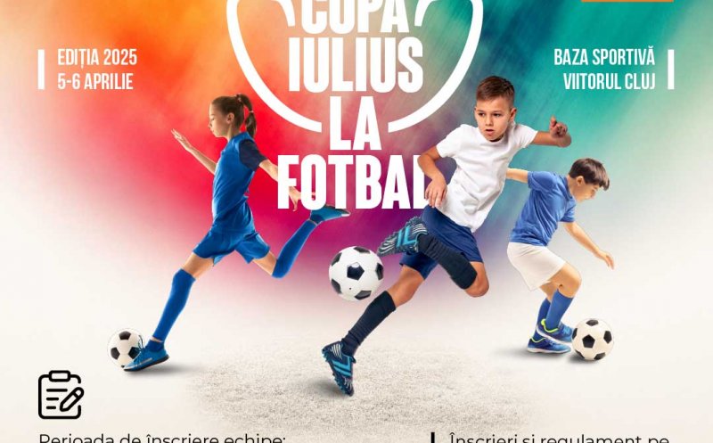 Încă mai ai timp să te înscrii, alături de prietenii, tăi la „Cupa Iulius la fotbal”, competiție dedicată elevilor din Cluj-Napoca! Premii în valoare totală de 2.500 de euro