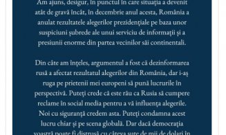 Ambasada SUA în România, mesaj amenințător la adresa românilor