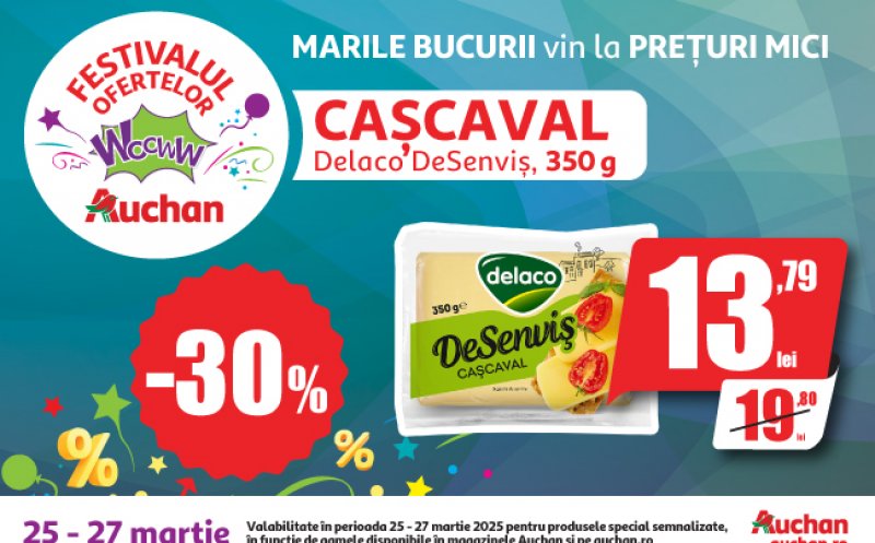 Cumpărături la prețuri mici! Auchan continuă Festivalul Reducerilor Wooww cu oferte irezistibile!