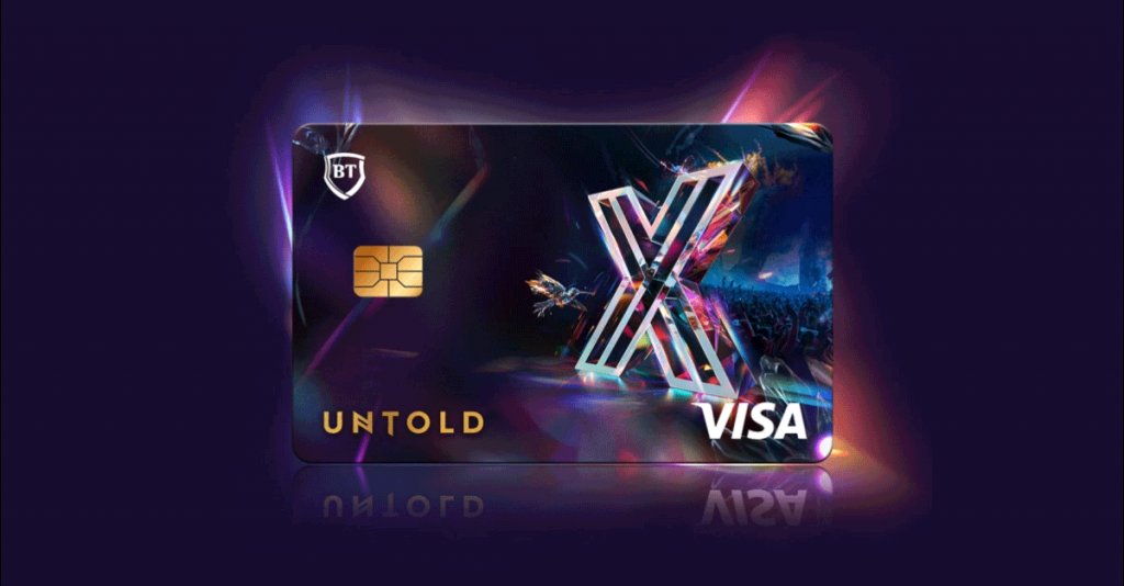 Cardul BT Visa UNTOLD în versiunea fizică, între artă și tehnologie: efect luminos la fiecare plată