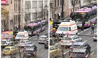 Cum s-a produs accidentul de pe Bulevardul 21 Decembrie din Cluj, în care un bărbat a rămas încarcerat