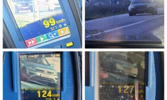 Vitezoman din Cluj amendat de două ori în aceeași dimineață: de la 84 la 120 km/h în 15 minute