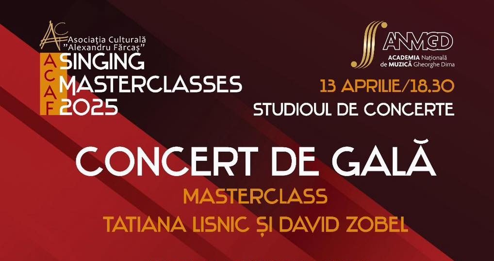 Concert de Gală ACAF Singing Masterclasses la Academia Națională de Muzică „Gheorghe Dima” din Cluj. Intrare liberă