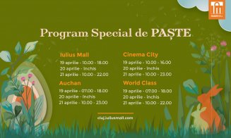 Deschise în a doua zi de Paște: Cinema City, Auchan, World Class și magazinele din Iulius Mall Cluj
