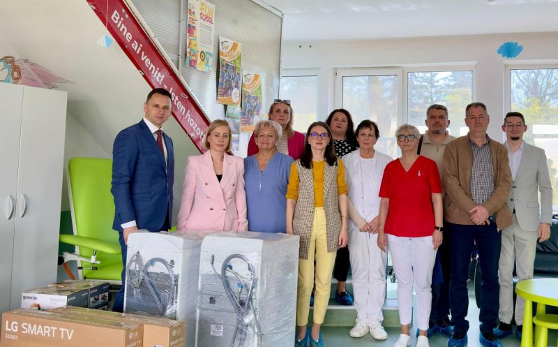 Donații din partea Prefecturii Cluj pentru Institutul Oncologic. Mâncare, mașini de spălat și televizoare pentru spital