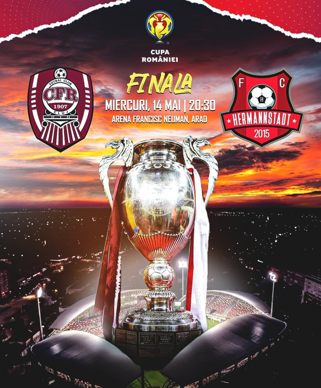 CFR Cluj a revenit după 9 ani în finala Cupei României. Când și unde se va juca meciul