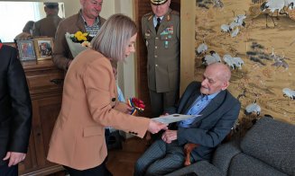 Doi veterani de război, trecuți de 100 de ani, sărbătoriți la Cluj: "Vă mulțumim pentru tot ceea ce ați făcut pentru națiunea română!"
