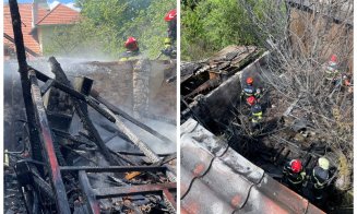 Cum s-a produs incendiul de pe strada Munteniei din Cluj: Un foișor, o casă și două anexe au fost afectate. 14 pompieri au intervenit