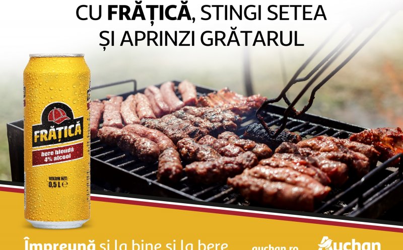 Începe sezonul de grătare! Frățică, berea care nu trebuie să lipsească de pe masă – acum, disponibilă exclusiv la Auchan