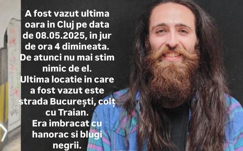 L-AȚI VĂZUT? Un tânăr a dispărut din Cluj-Napoca