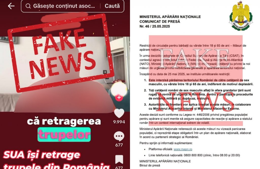 MApN: Dezinformări grave despre mobilizarea bărbaților și plecarea militarilor americani din România