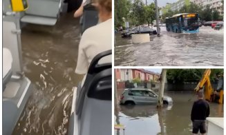 Haos în București după furtună: autobuze inundate, copaci doborâți și zeci de mașini avariate
