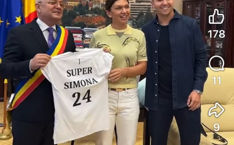 Simona Halep, la Primăria Cluj-Napoca. Ce a vorbit cu primarul Boc